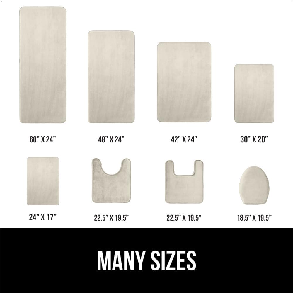 GORILLA GRIP Memory Foam Bath Rugs, Soft Absorbent Velvet Bathroom Mats, Durable Dots on Underside, Machine Washable Bathmat, Carpet Rug Room Decor for Shower Floor, 42x24 Mat, Champagne