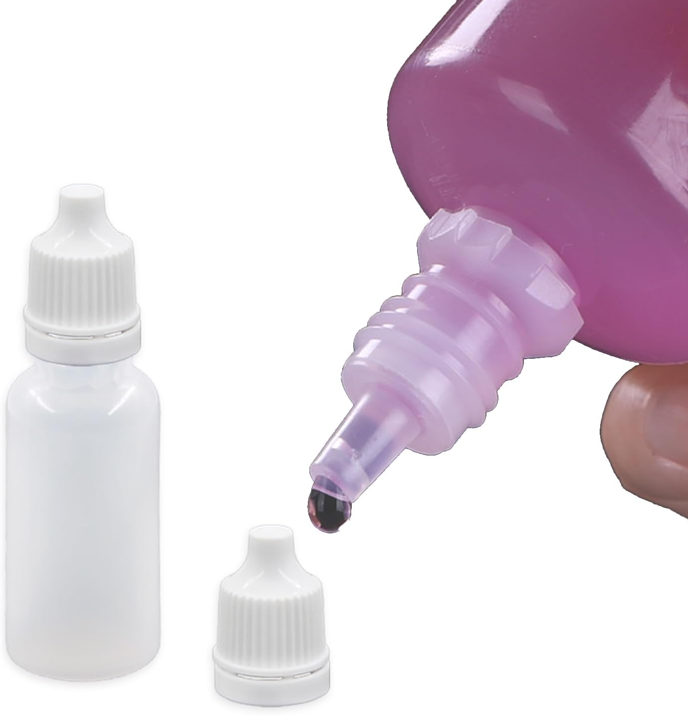 10 Pcs Dropper Bottles, 15ml/0.5 oz Empty Squeezable Small Mouth Dropper Bottle, Liquid Dropper Bottle with White Cap