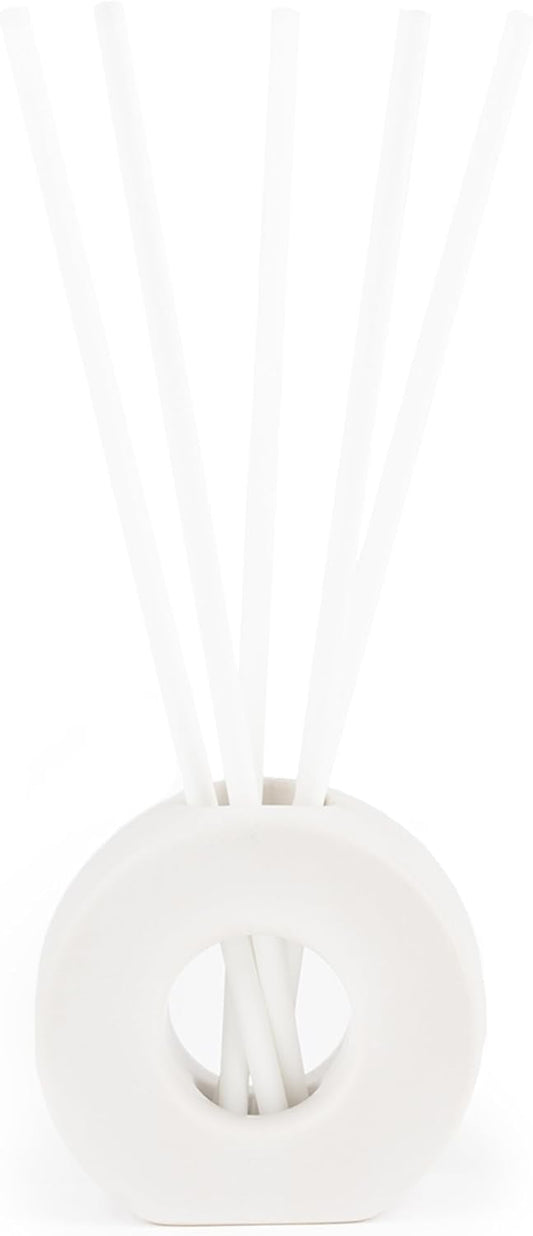 ScentAir Infused Liquidless Reeds | Includes 25 Flameless Reeds and 1 Decorative Vase, White | Essential Oil Aroma Diffuser Sticks | Fresh Spa Scents | Amazon Exclusive | Lush Bamboo