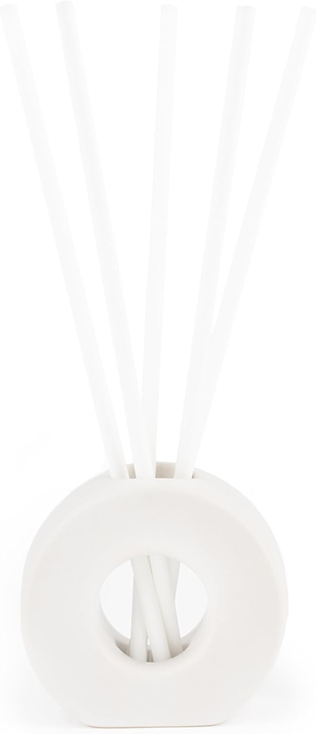 ScentAir Infused Liquidless Reeds | Includes 25 Flameless Reeds and 1 Decorative Vase, White | Essential Oil Aroma Diffuser Sticks | Fresh Spa Scents | Amazon Exclusive | Sands & Salt