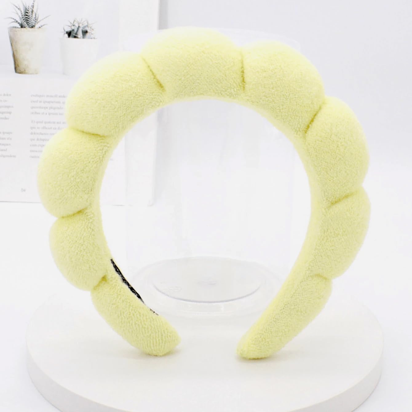 Spa Headbands for Face Washing & Makeup Removal - Terry Cloth Puffy Headbands for Mask Skin Treatment