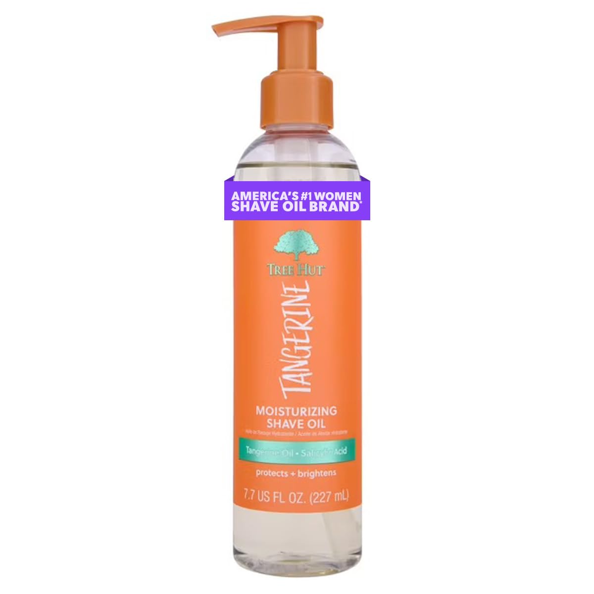 Tree Hut Tangerine Moisturizing & Hydrating Bare Shave Oil, Made with Soothing Jojoba Oil, Gel-to-Oil Formula Helps Prevent Razor Bumps, Ingrown Hairs, & Skin Irritation, 7.7 fl oz