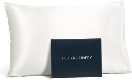 Fishers Finery 25mm 100% Pure Mulberry Silk Pillowcase (White King)
