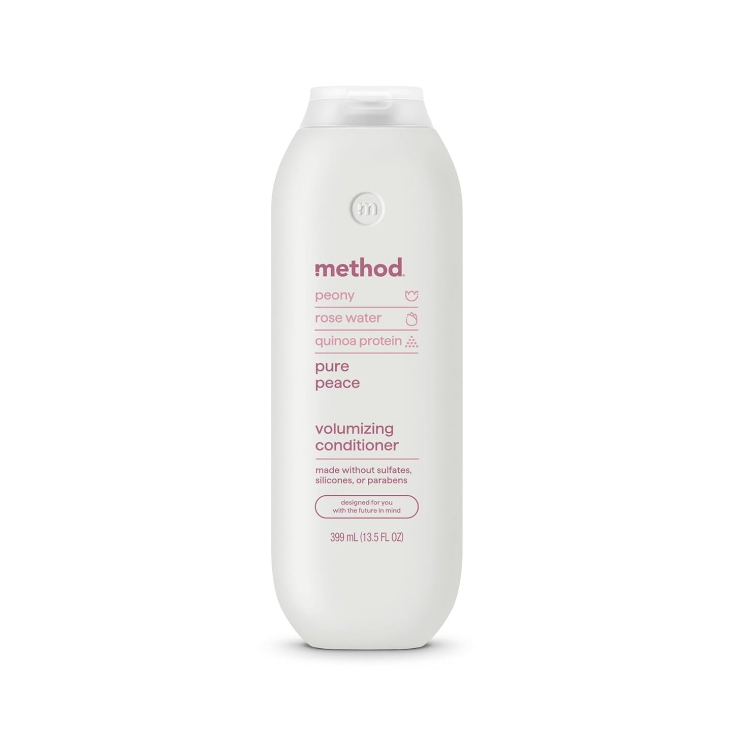 Method Volumizing Conditioner, Pure Peace with Rose, Peony, and Pink Sea Salt Scent Notes, Paraben and Sulfate Free, 13.5 oz (Pack of 1)