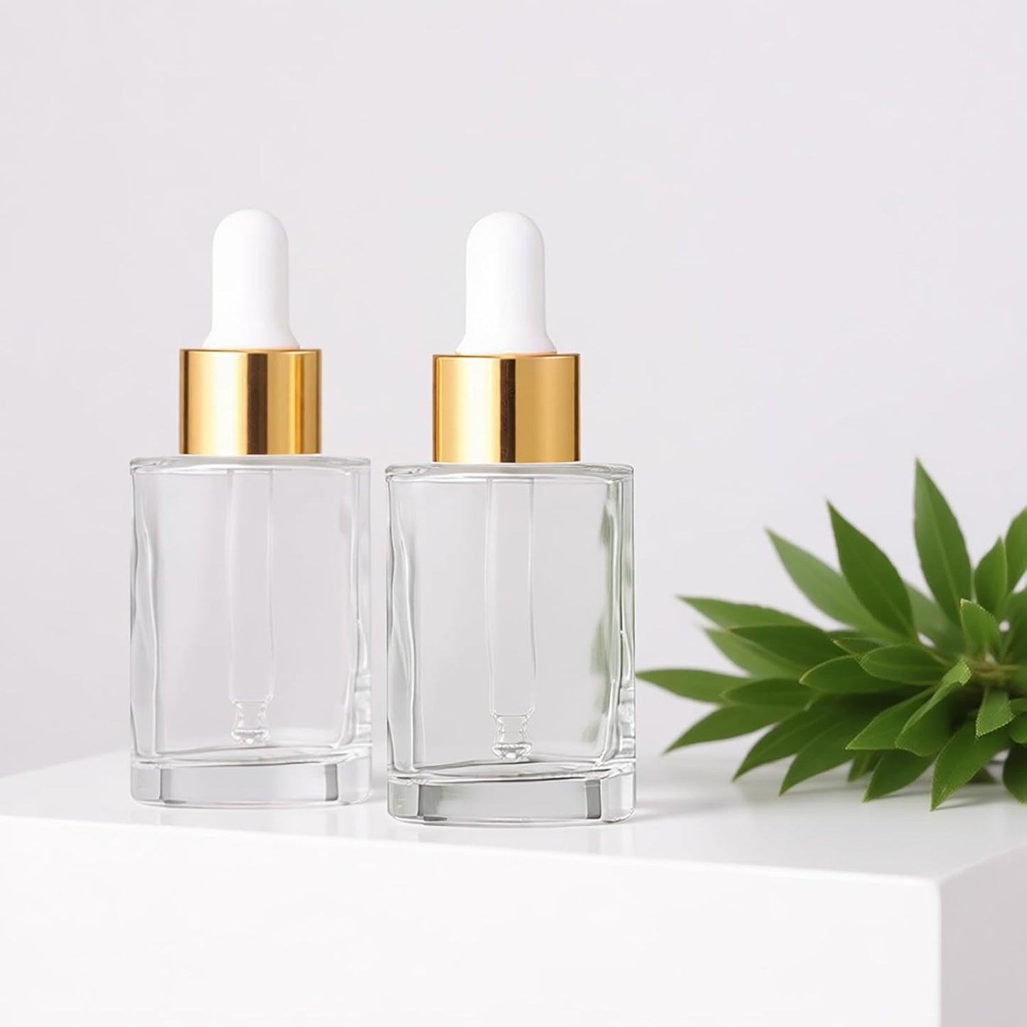 12 Pack 1 oz Glass Dropper Bottle Essential Oils Bottle with Glass Eye Droppers,for Serum Essence Oil,Perfumes,Liquids (Clear, 1oz)