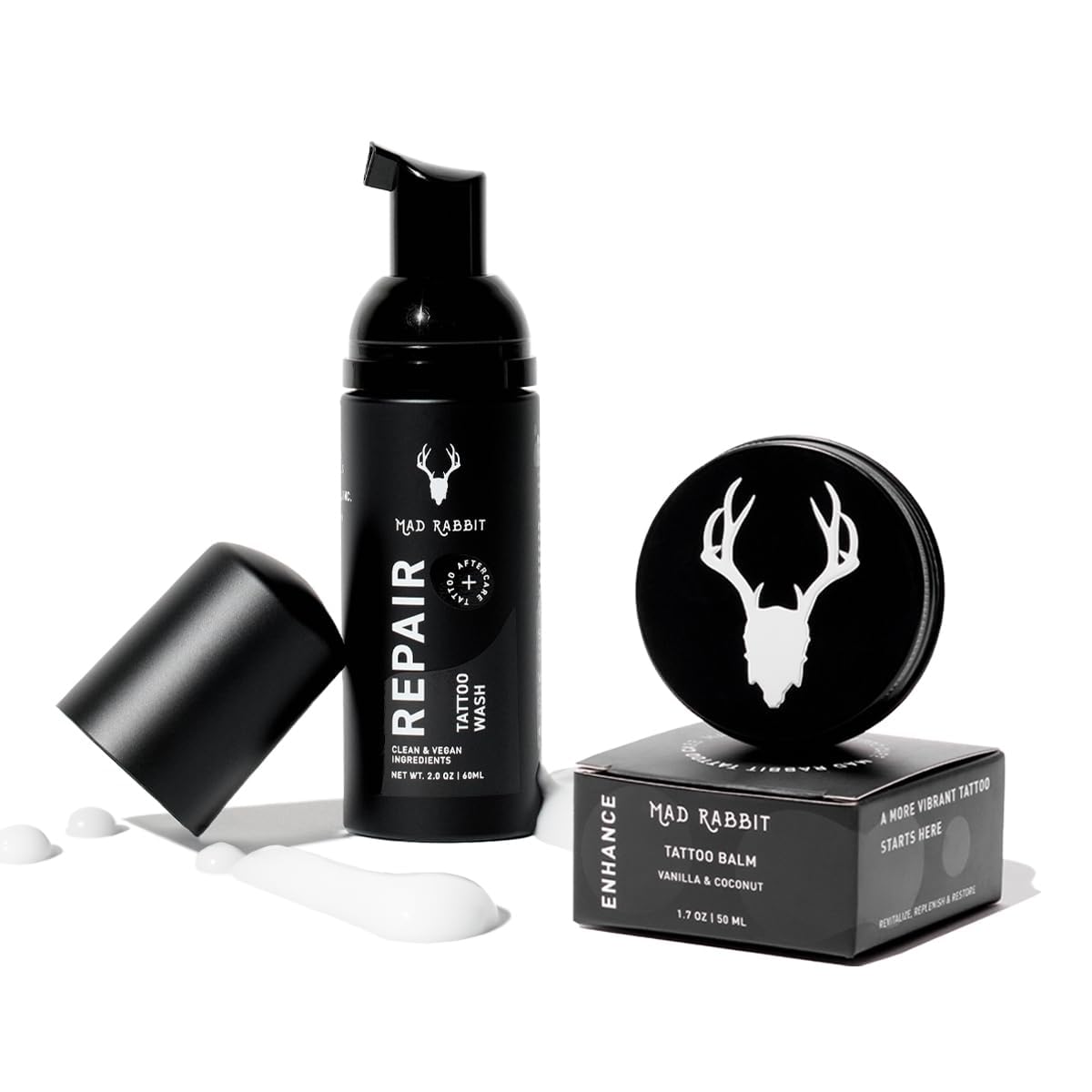 Tattoo Aftercare Kit – Tattoo Balm & Tattoo Foam Soap Cleanser – Tattoo Care for New Tattoos, Tattoo Moisturizer for Old Ink, Vegan, Fragrance-Free, Clean Ingredients