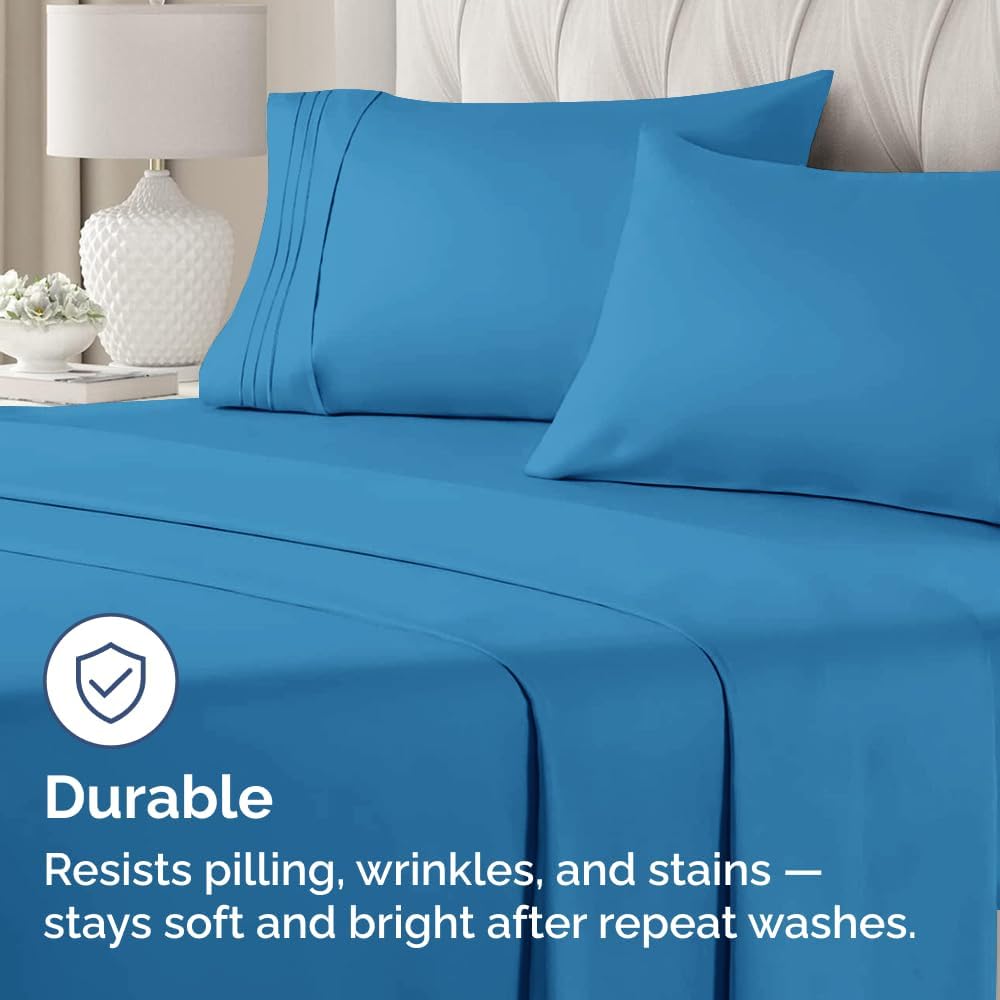 King Pillow Cases Set of 2 - Ultra Soft Hotel Quality Pillowcase Covers - Comfy, Cozy & Wrinkle Free - Shrinkage, Stain & Fade Resistant - Machine Washable Pillow Protectors - 2 Piece Set - Denim Blue