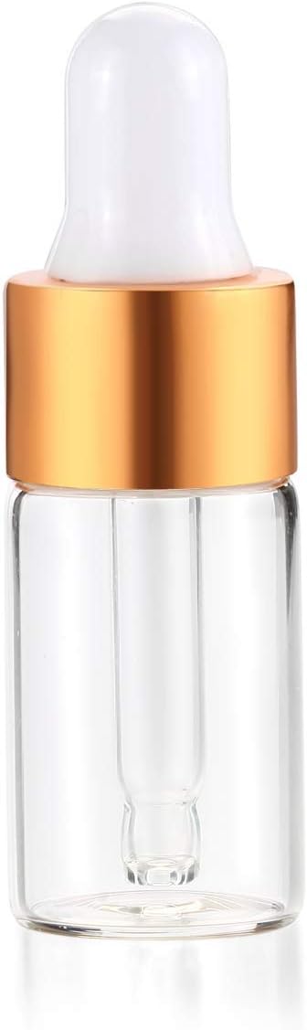 100,3ml Clear Glass Dropper Bottle,Mini Glass Eye Dropper Vials With Pipette For Essential Oils Empty Dropper With Pipette Sample Test Tubes Travel Perfume Liquid Container