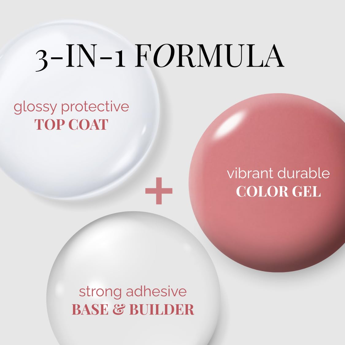 NAILOG One Step Nude Pink Gel Nail Polish 12ml Top Coat Color Gel Base 3-In-1 Formula Soak Off UV Gel Polish for Home DIY & Gifting | Dusty Rose Pink