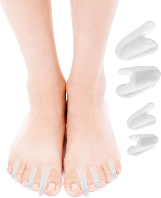 16Pcs Gel Toe Separators, Silicone Toe Spacers Bunion Corrector for Feet Women Men Pain Relief, Soft Flared Toe Spreader Hammer Toe Straightener for Overlapping Toes(12Small+4Large Size)