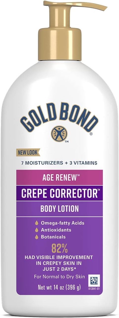 Gold Bond Age Renew 14 oz Crepe Corrector Body Lotion & 3 oz Hand Cream Bundle, Replenishing & Smoothing Formulas