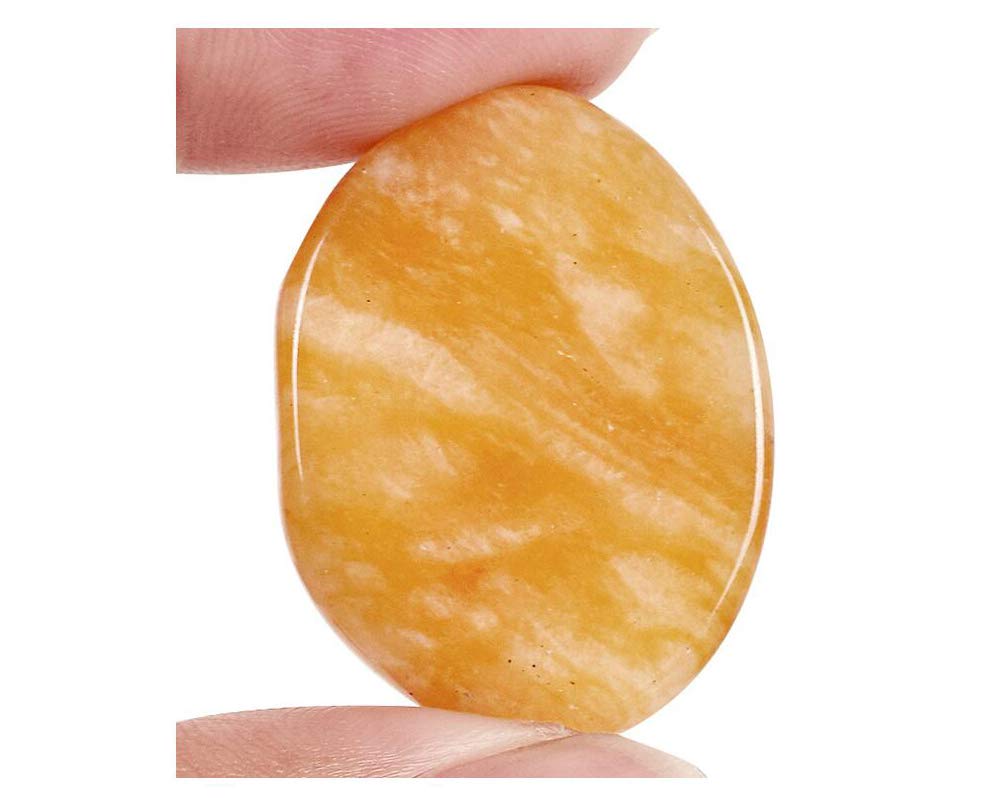 7 Pieces Natural Massage Stones Set for Professional or Home Spa, Smooth and Natural Massage Stones (Yellow Jade)