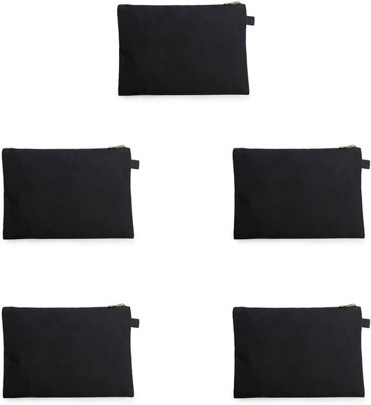 Zipper Pouch Storage Bag Simple and Stylish Women's Cosmetic and Travel Bag (Black-basic-5)