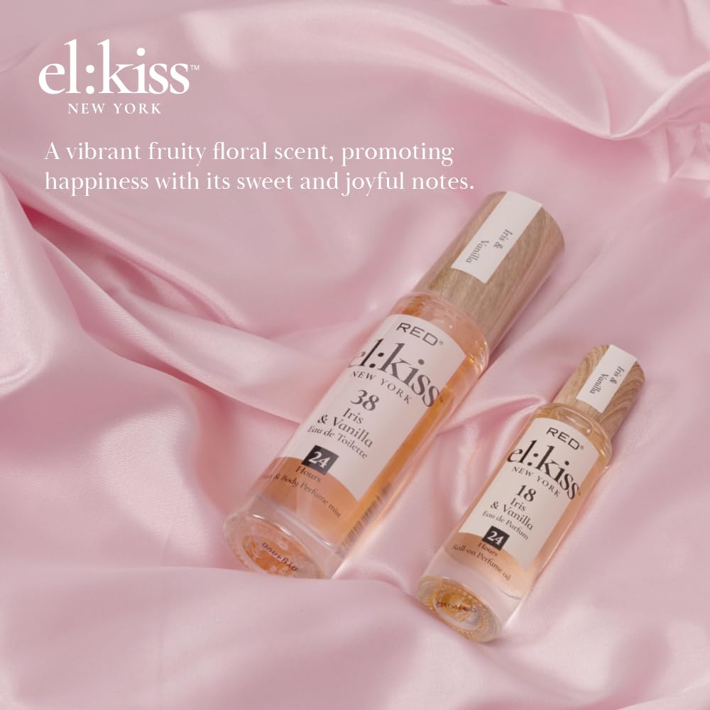 EL:KISS Hair Perfume & Body Mist, Iris & Vanilla Inspired by La V. E. Belle, Eau de Toilette 30mL (1.01 Fl Oz), Hydrating & Long-Lasting, Alcohol & Mineral Oil-Free, Jojoba, Argan Oil & Aloe Vera
