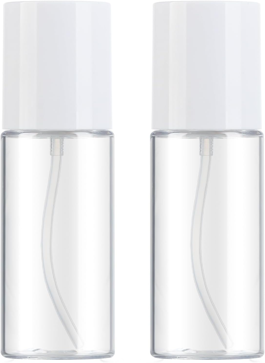 Boenoea Small Pump Bottle 3.4oz/100ml Travel Cosmetic Cream Pump Bottles Empty Pump Dispenser for Shampoo Lotion and Cream 2 Pack Clear