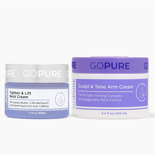 goPure Sculpting Duo - Tighten & Lift Neck Cream, Sculpt & Tone Arm Cream, 2 Piece Set