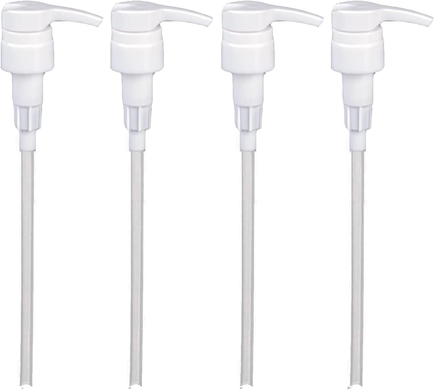 Universal Shampoo/Conditioner Dispenser Pump for Bottles, Leak Proof, Pump Top Fits 1 L/33.8 oz Bottles, 28/410 Neck Size (White - Pack of 4)