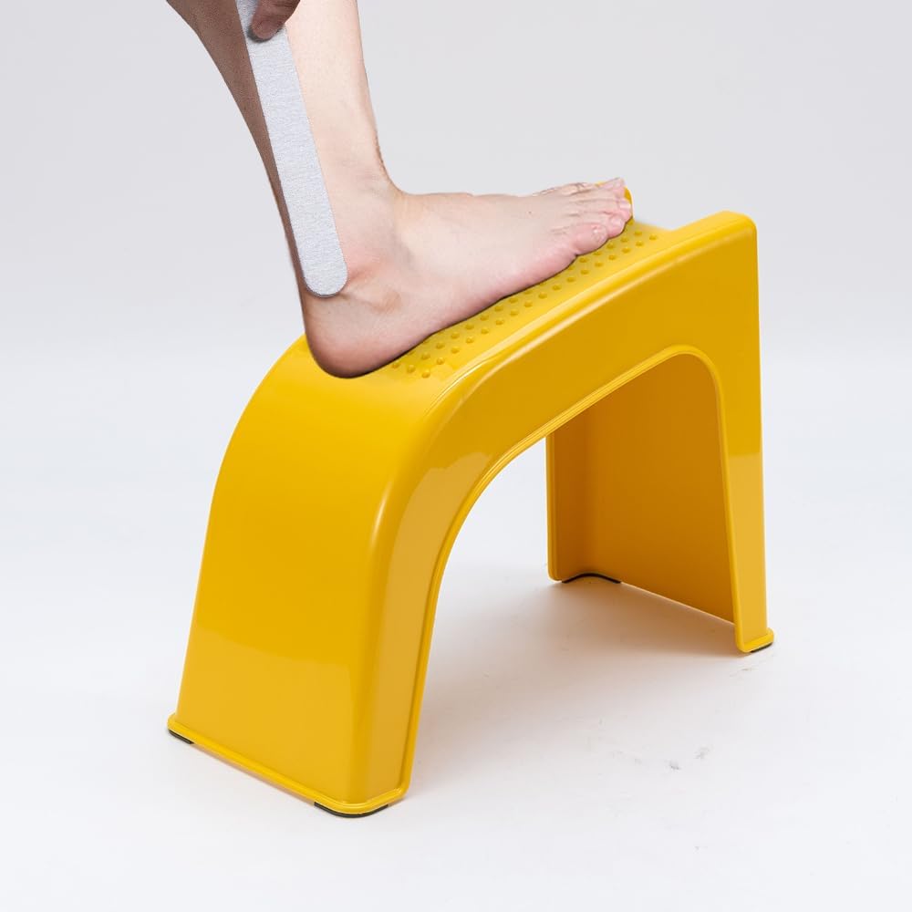 Shower Foot Rest for Shaving Legs, Non-Slip Pedicure Foot Rest, Shower Foots Step Stool for Shaving Legs, Plastic Sturdy Pedicure Stand - Yellow