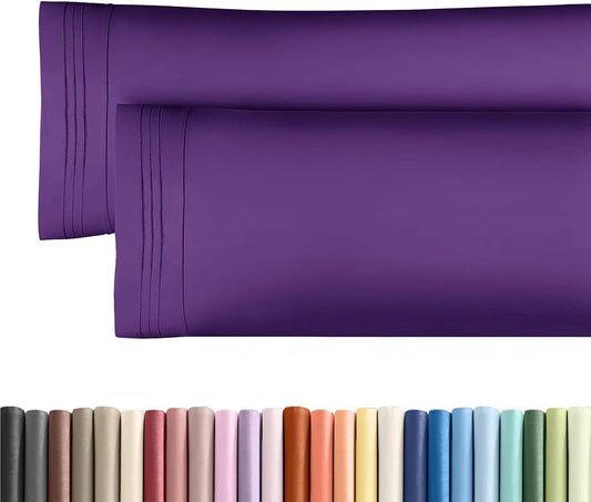 Long Pillowcases - Body Pillow Cover - Long Pillow Insert for Sleeping, Side Sleepers - Soft & Breathable Body Pillow Case with Envelope Enclosure - Comfy, Cozy & Machine Washable - 20" x 54" (Purple)