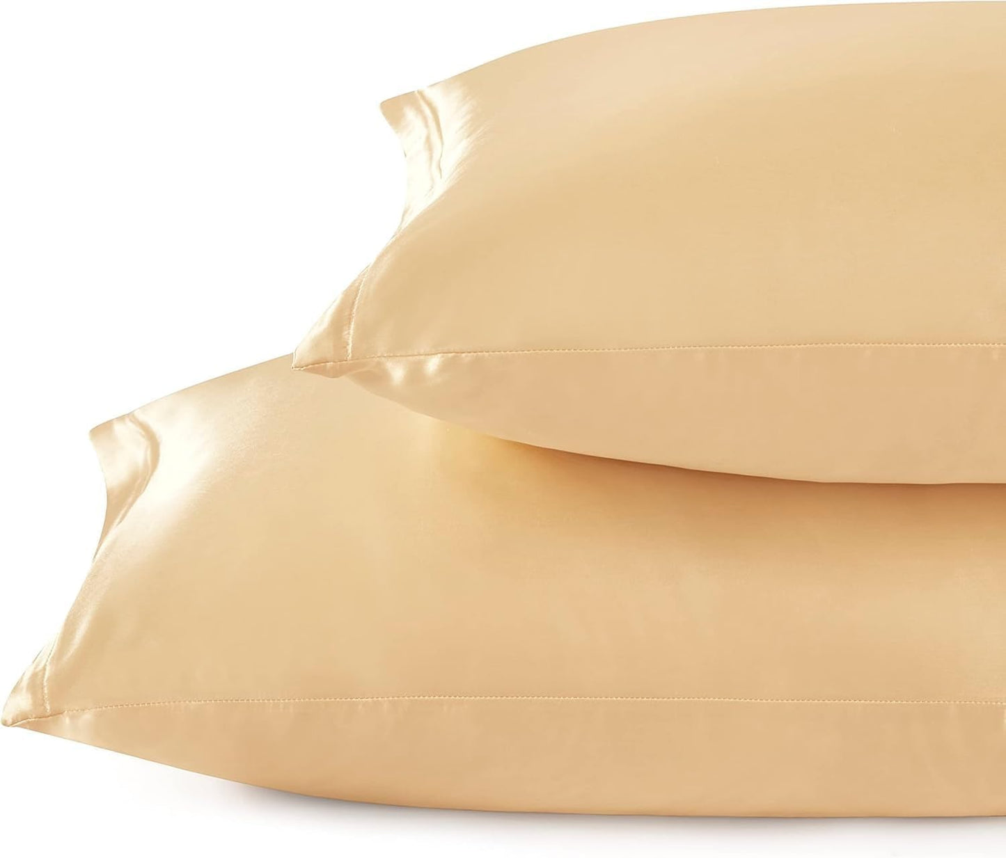 Juwenin Bedding,Super Soft and Luxury Silky Satin Pillowcase (Silky Satin Pillow Case for Hair) (Champagne, Body)