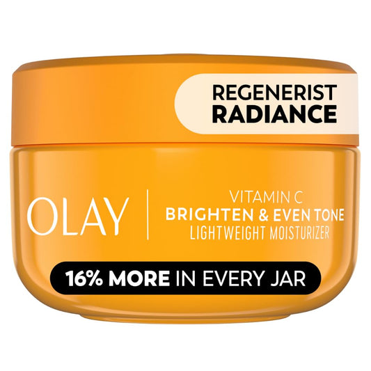 Olay Regenerist Vitamin C Face Moisturizer, Bright & Even Lightweight Cream for Women - Brightens, Hydrates, Evens Tone + Texture, Glowing Skin Care - Recyclable Sustainable Eco Jar, Non-Greasy, 2 Oz