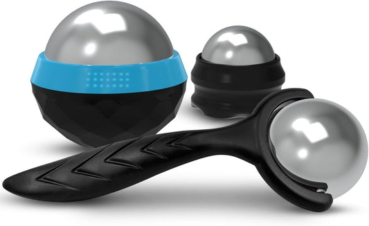 Cold & Hot Therapy Massage Balls – Set of 3 Ice and Heat Physical Therapy Tools for Deep Tissue, Myofascial Release, Trigger Point, Plantar Fasciitis - Back, Neck, Foot, Face, Muscle Pain Relief