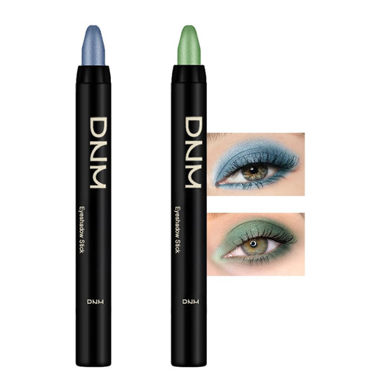 Kaely 2Pcs Cream Eyeshadow Stick Set for Eyes,Sky Blue & Greenish Cyan Shimmer Pen,Eye Brightener Halloween Makeup,sombras para ojos,Smooth Eye Shadow Highlighter Crayon Pencil Waterproof,10+12