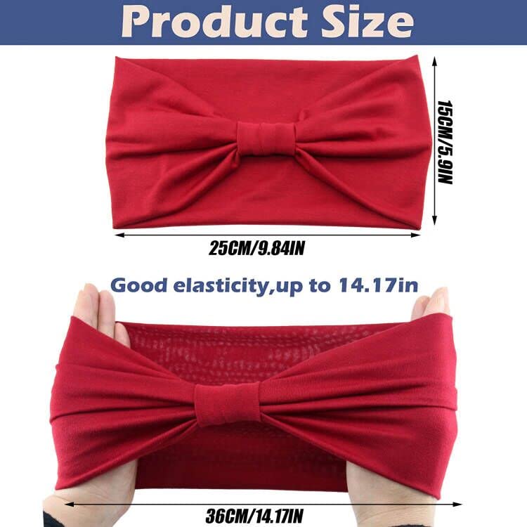 Yeshan Wide Headbands for Women Non Slip Turban Headband, Boho Elastic Headband Sweat Bands Yoga Hair Bands for Women's Hair，Pack of 8