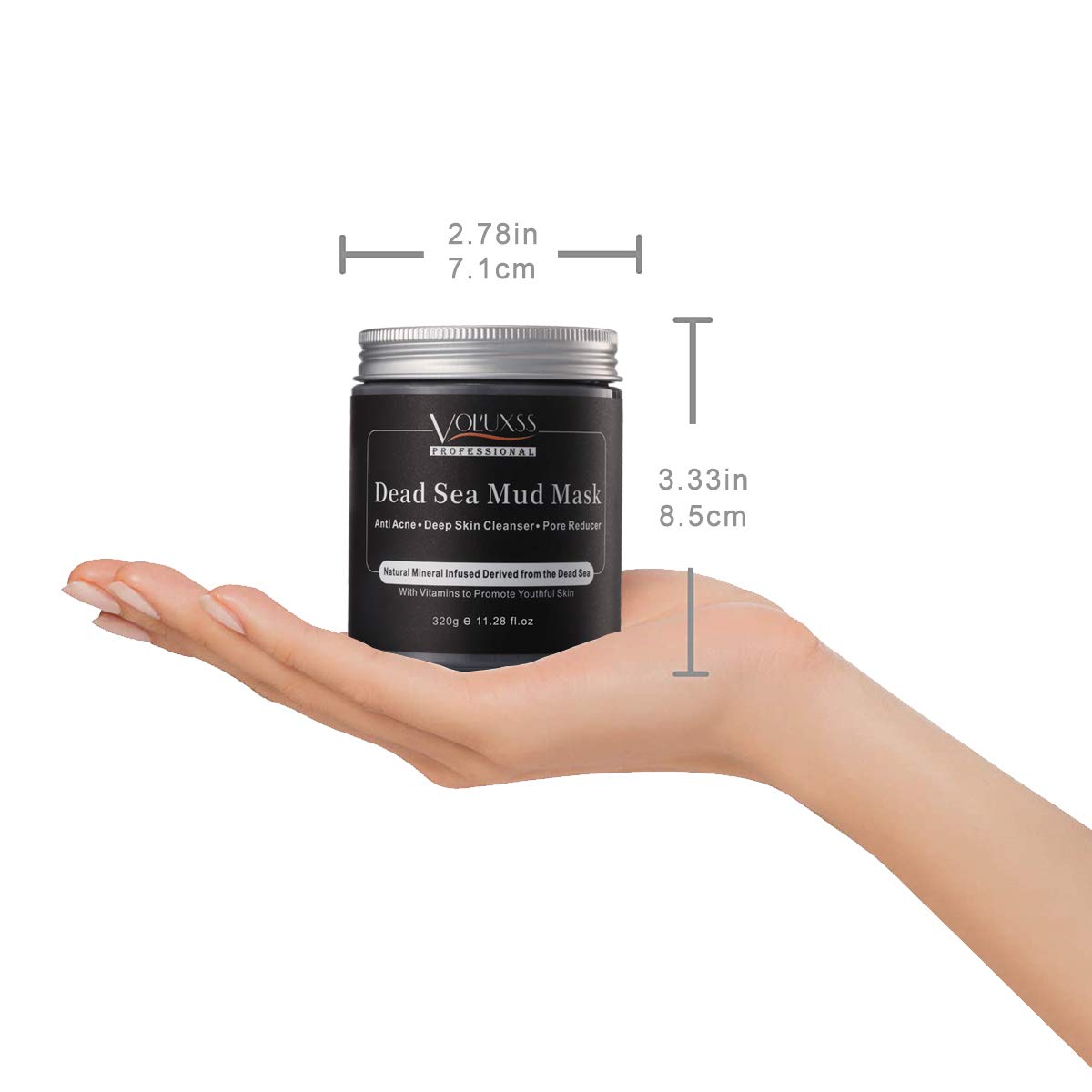 Dead Sea Mud Mask for Face and Body,Deep Cleansing Face Mask for Acne,Pore Minimizer,Natural Skincare Charcoal Blackheads Remover,Skincare Spa Clay Facial Mask for Women & Men 11.28fl.oz