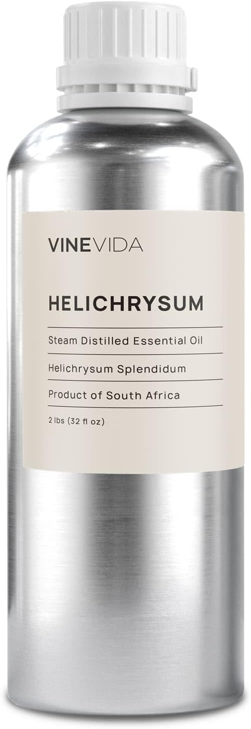 VINEVIDA Helichrysum Essential Oil 32 oz - Undiluted Helichrysum Oil 32 oz - Helichrysum Candle Oil Scent - DIY Candle Scents Candlemaking - Bulk Essential Oil Soap Making Safe Skin 946.36 ml