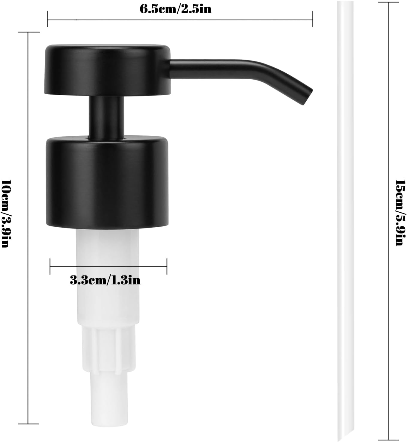 Soap Dispenser Pump Replacement 304 Stainless Steel for Regular Mouth Bottle for Standard 28/400 Thread Size Kitchen Bathroom Lotion Refill Flat Top Dispenser Pumps 2 Pack(Black)
