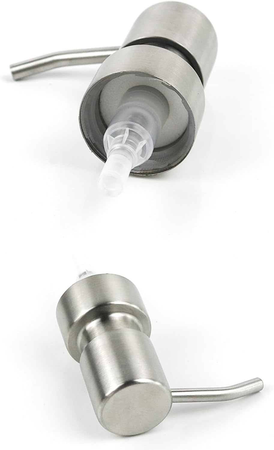 Soap and Lotion Dispenser Pumps, Stainless Steel Replacement Lotion Pump Parts, Brushed Nickel Metal Soap Dispensers（2 Pack