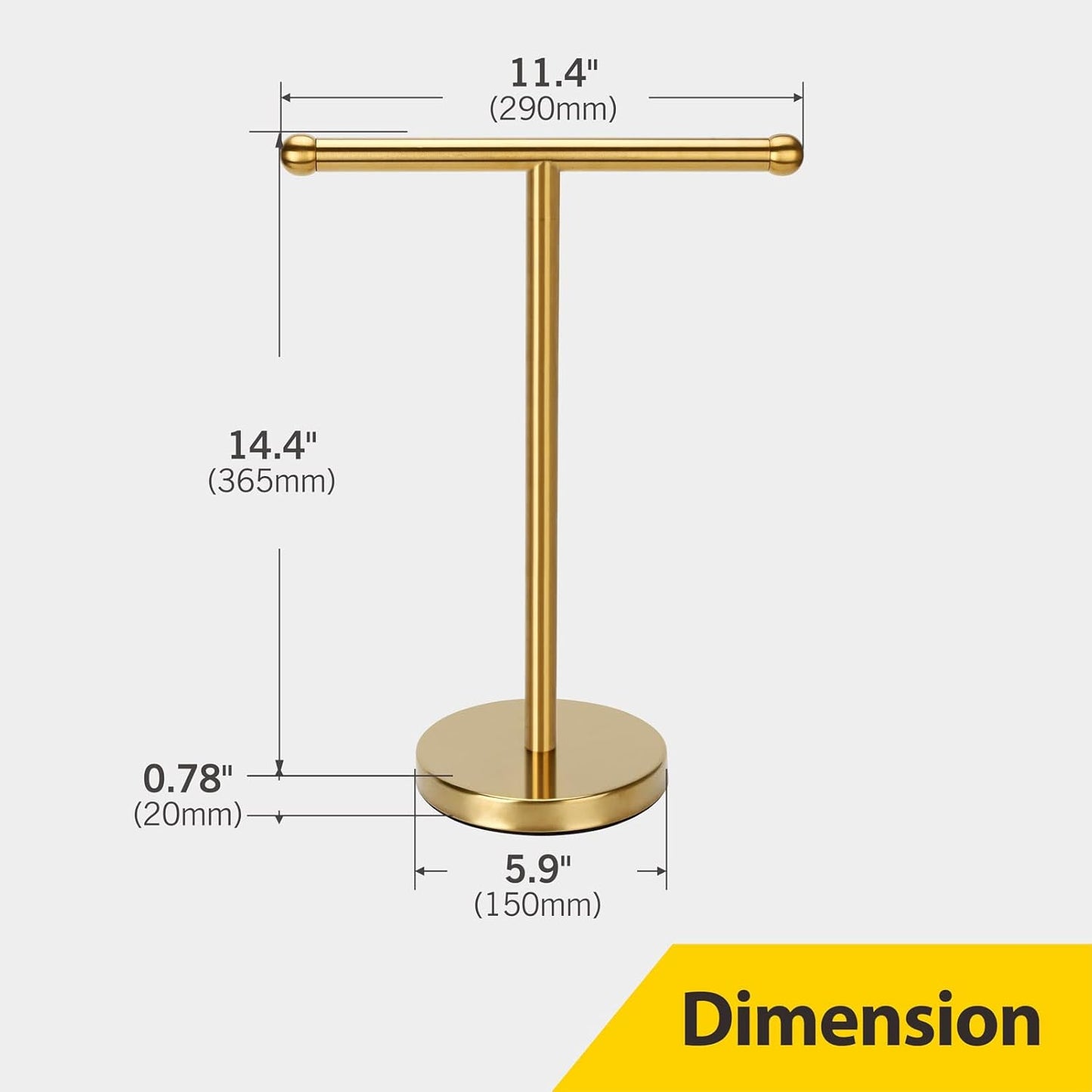 Hand Towel Holder Gold, Hand Towel Rack Stand with Heavy Weighted Base, Countertop Hand Towel Holder Stand for Bathroom，SUS304 Stainless Steel (Gold)