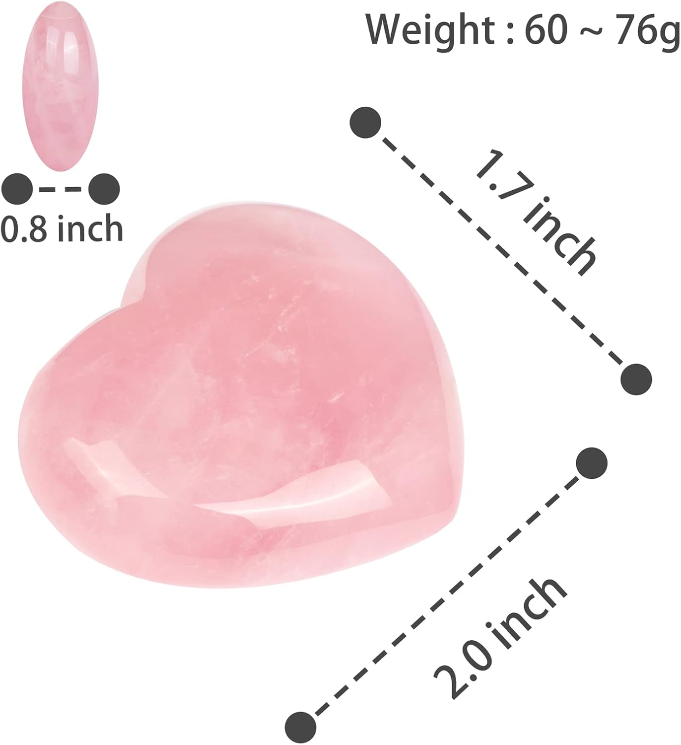 Artistone Rose Quartz Crystals Heart Stone 2 Inch Carved Gemstone Healing Crystal Stone for Chakra Reiki Balancing Meditation Massage Home Decor with Gift Box