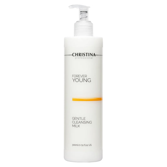 Christina Forever Young Gentle Cleansing Milk with Retinol for Face | Nourishing Formula with Glycolic Acid, Vitamin A, Vitamin E for Aging & Dry Skin | Suitable for ages 30-45+ | 24-Hour Care 300ml