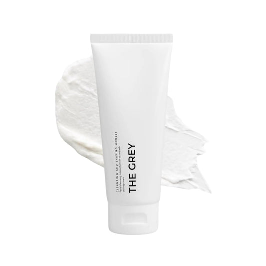 The Grey Cleansing & Shaving Mousse | Daily Face Cleanser For Men Smooth Luxurious Lather Glide & Hydration for Clean Shave Foam Gentle & Nourishing Shaving Cream With Apricot Oil, Squalane 3.4oz