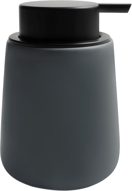 Soap Dispenser Ceramic with Easy-to-Press Pump Hand Lotion Liquid Dispenser for Shampoo Bathroom Kitchen 12 oz Grey