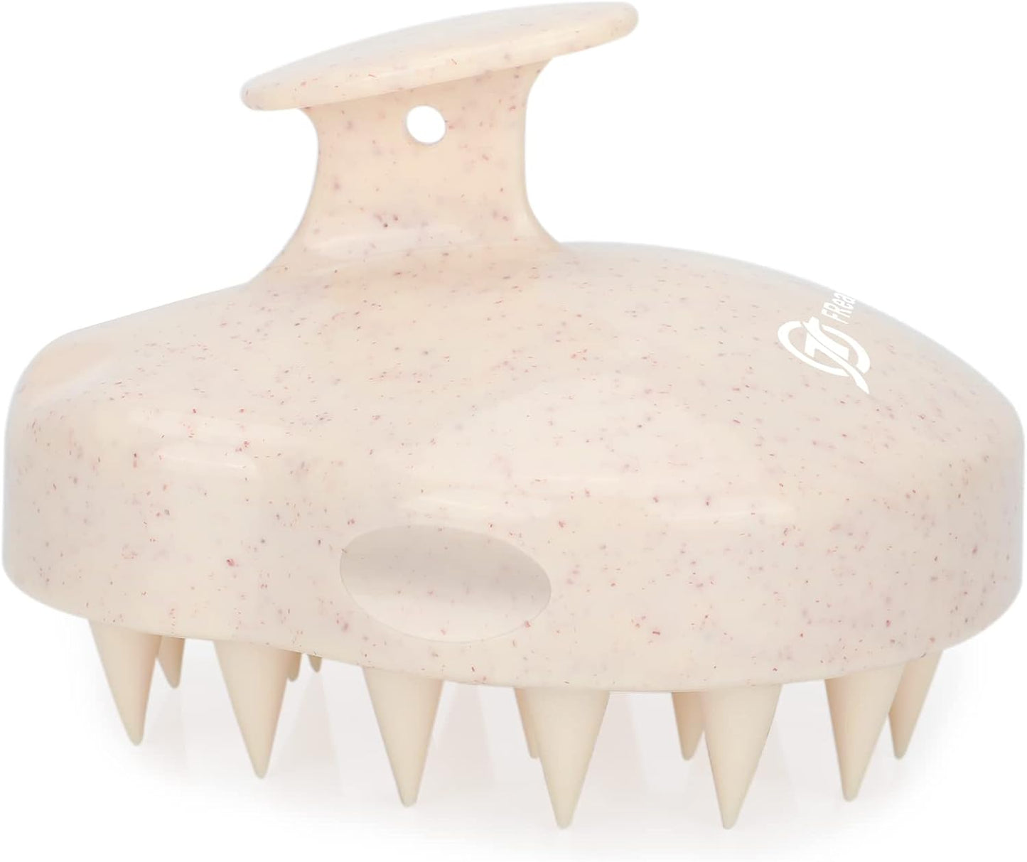 FREATECH Scalp Massager Hair Growth, Scalp Scrubber Shampoo Brush with Soft Silicone Bristles for Dandruff Removal and Hair Care, Wet & Dry Hair Massager Scalp Exfoliator, Beige