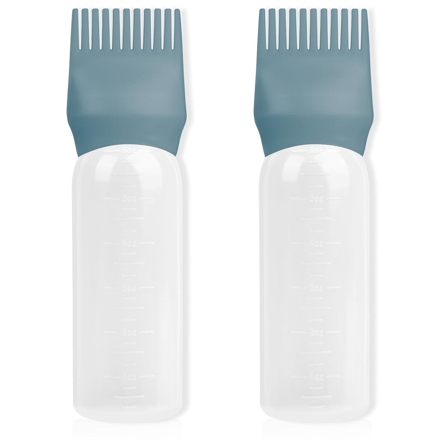 BLAAROOM Root Comb Applicator - 6 Oz, 2 Pack Hair Oil & Dye Bottle with Root Comb Brush - Green