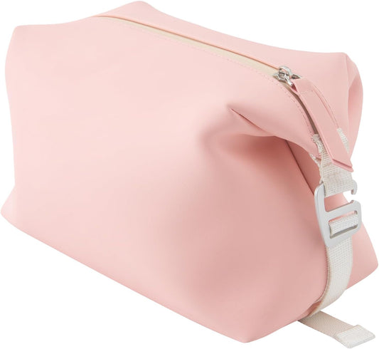 6"x 9.84" 4.5L Large Silicone Toiletry Bag,Waterproof Leakproof Foldable Travel Organizer,Dopp Kit Alternative for Men & Women,Pink