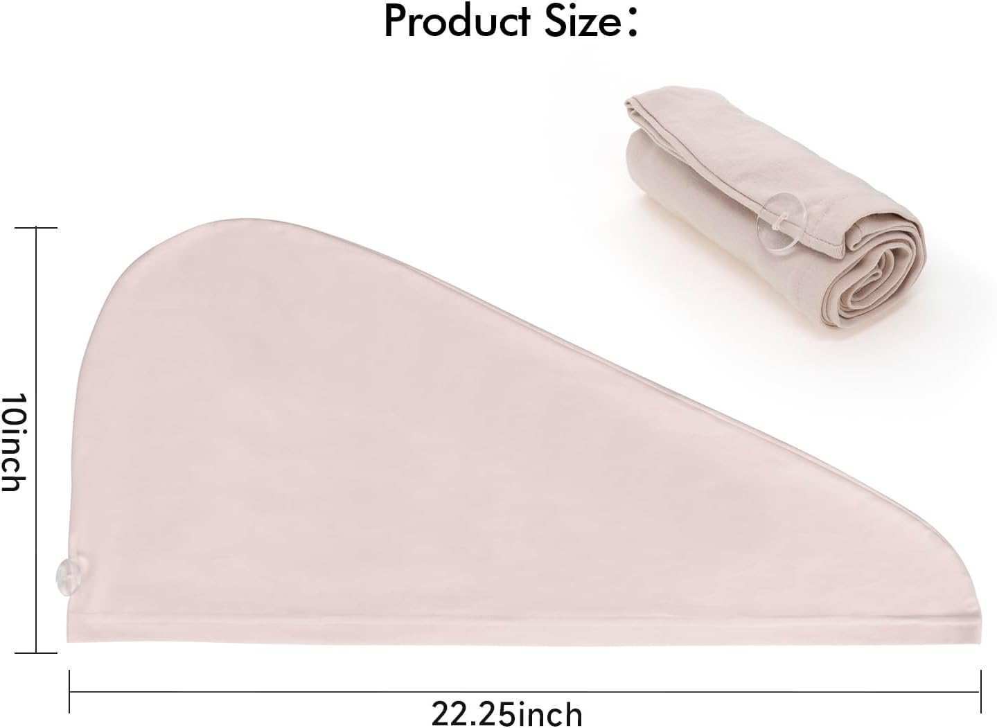 Tee Shirt Drying Wrap, Frizz Free, Soft & Lightweight&Flexible, Hair Drying Turban, Gentle Drying Towel Wrap with Button, for Long Hair (Pink)