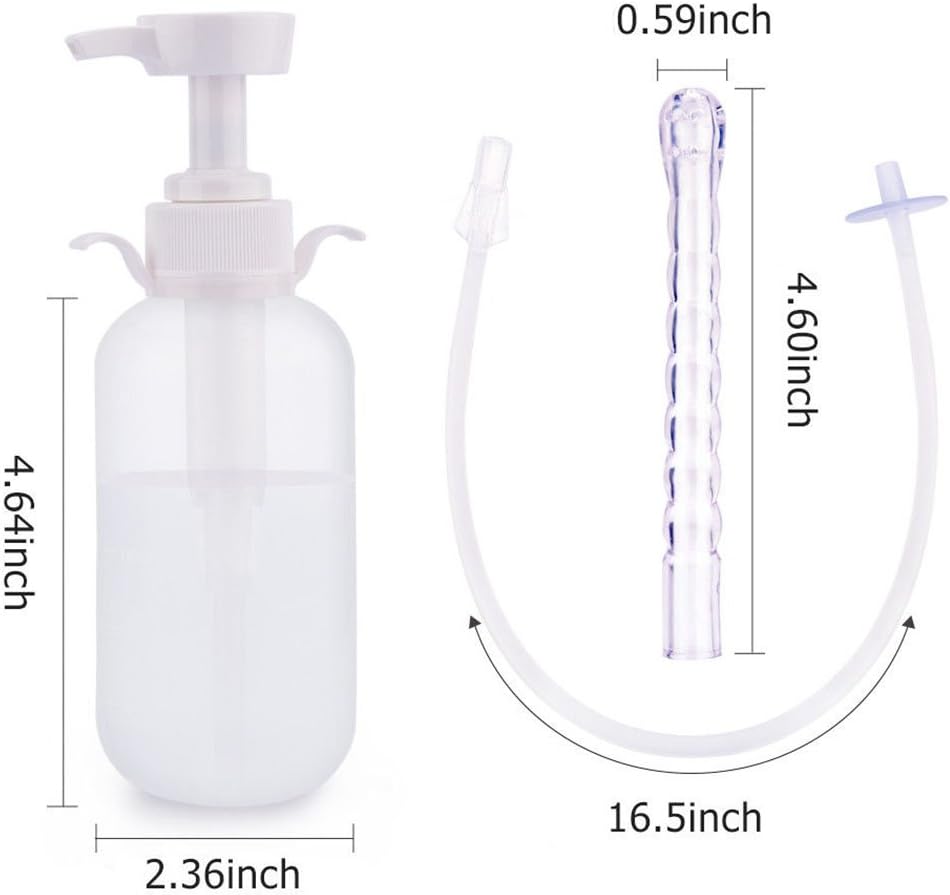 Vaginal Cleansing System-Reusable Vagina Douche Cleaner for Women-Anal Douche Vagina Cleaning Kit Manual Pressure Enemas Non-Toxic 300ml Capacity
