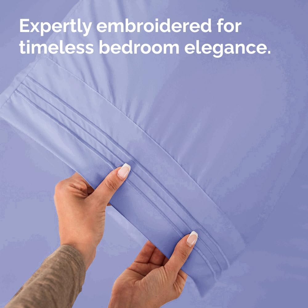 Queen Pillow Cases Set of 2 - Ultra Soft Hotel Quality Pillowcase Covers - Comfy, Cozy & Wrinkle Free - Shrinkage, Stain & Fade Resistant - Machine Washable Pillow Protectors - 2 Piece Set - Lavender