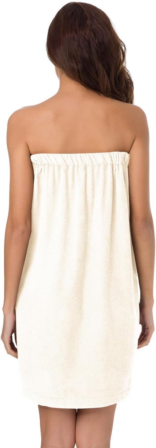 SIORO Women Bath Towel Wrap Robe, Soft Cotton Terry Spa Cloth, Plush Adjustable Closure for Shower, Travel, Pool, Gym