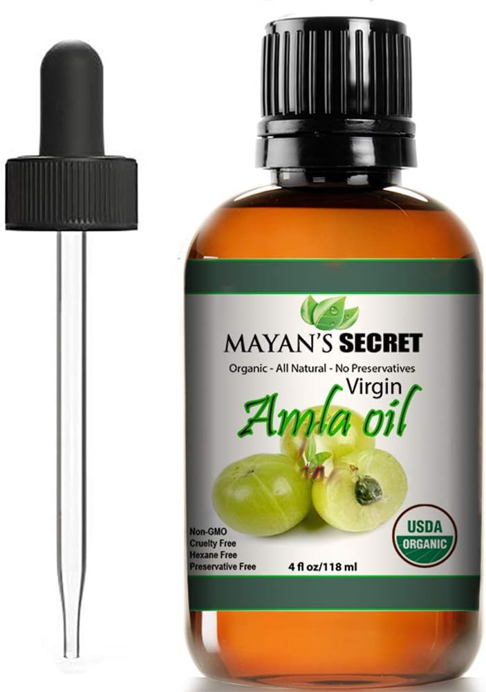 Mayan's Secret Pure Carrier and Essential oils for Skin Care, Hair, Body Moisturizer for Face-Anti Aging Skin Care (Amla oil Organic, 4oz)