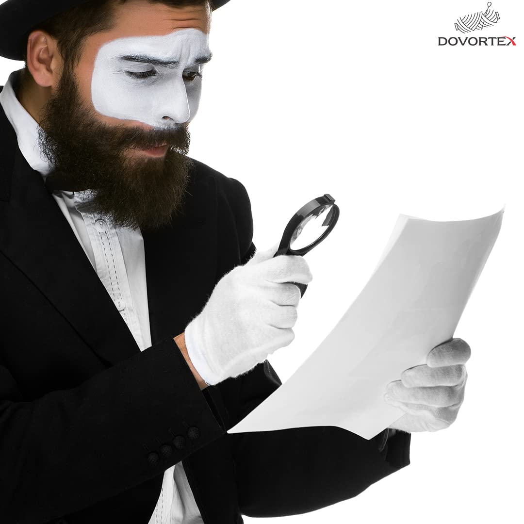 20 Pcs White Cotton Gloves for Eczema, Dry Hands, Moisturizing, Inspection, Coin Handling and Jewelry