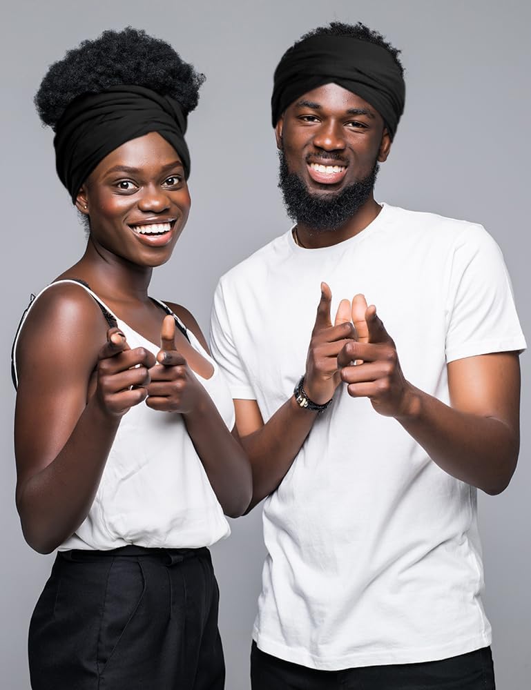 Satin Lined Open Turban Headband Mens Sweatband Sports Headband for Running,Cycling,Basketball,Yoga,Fitness Workout Stretchy Unisex Hairband