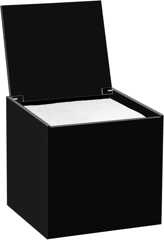 Face Towelettes Disposable Holder, Disposable Face Towel Container Acrylic, Facial Towels Storage Box, Black