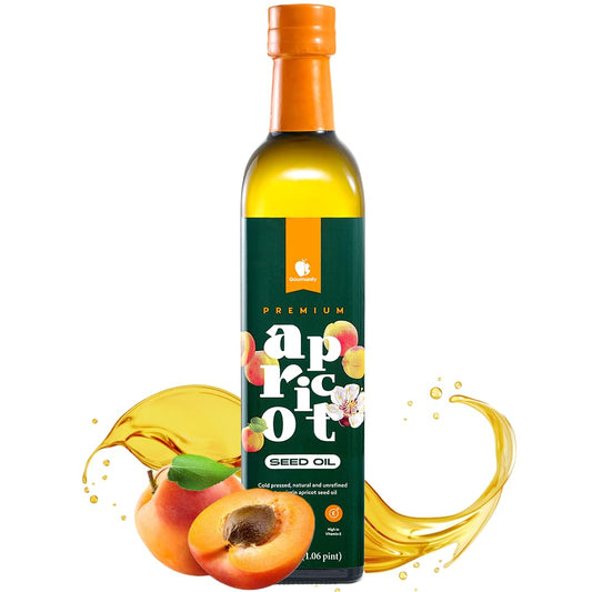 Gourmanity Apricot Seed Oil, Frying Oil with Natural Vitamin E, Apricot Kernel Oil, A Healthier Cooking Oil Alternative, Cholesterol Free, Keto And Paleo Friendly, 16.9 fl oz Bottle