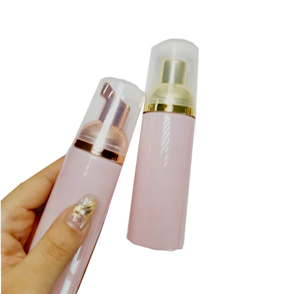 10pcs Gold + Pink Plastic Travel Foaming Soap Dispenser Mini Empty Foaming Liquid Soap Pump Bottles 60ml